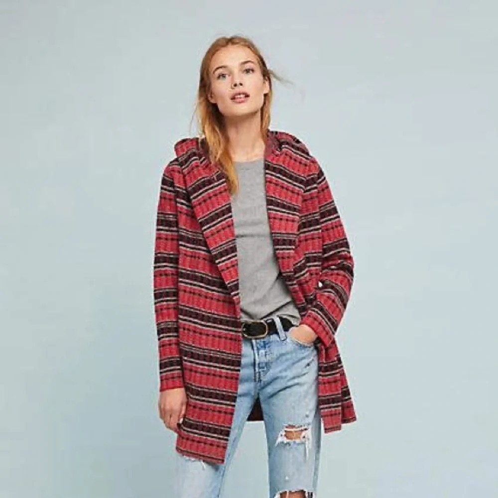 Field and Flower red black sweater coat from Anthropologie - Picture 2 of 5